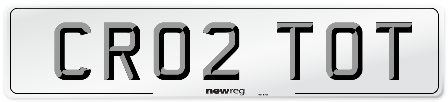 CR02 TOT Number Plate from New Reg